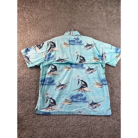 World Wide Sportsman Shirt Mens Large Blue Sport Fisherman Vented Button Up - Picture 5 of 9